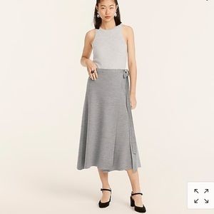 J Crew Two-toned merino wool wrap skirt